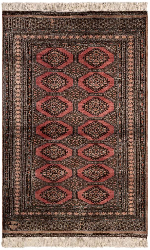 4' 3 x 6' 5 Hand Knotted Bokhara Oriental Wool Rug