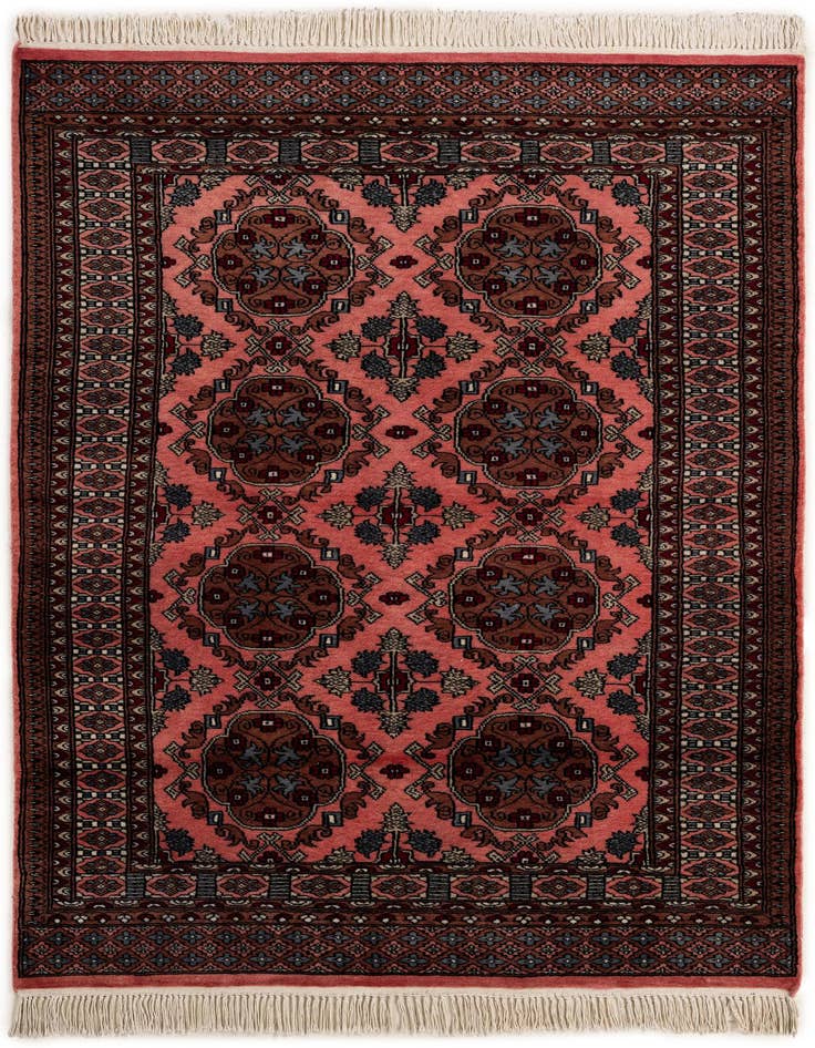 Detail image of 4' 2 x 6' 11 Hand Knotted Bokhara Wool Rug