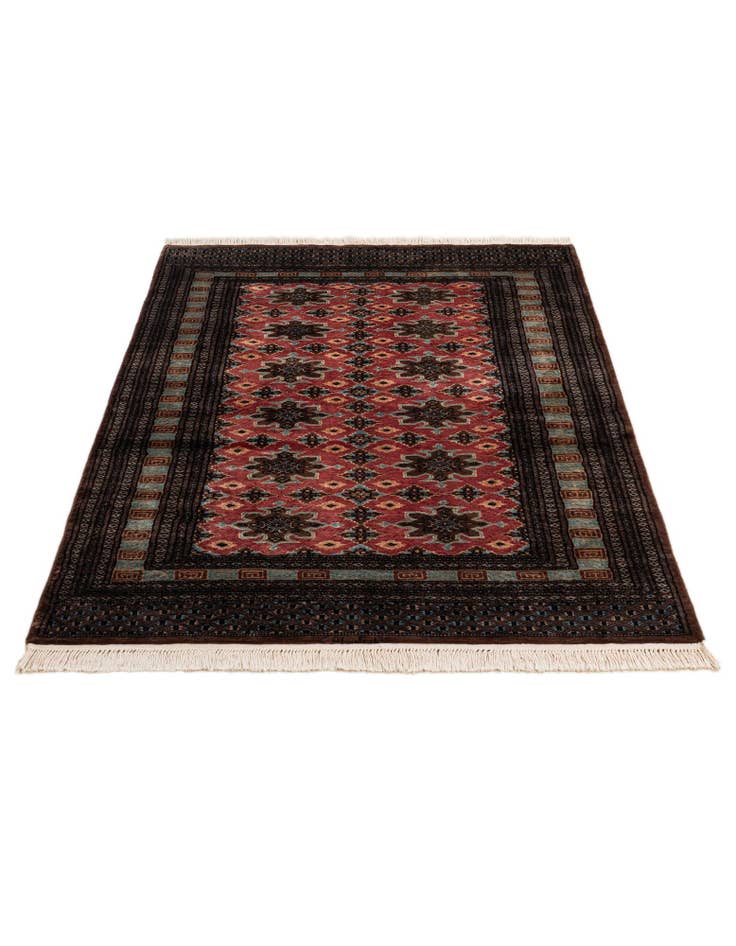 Detail image of 4' 2 x 5' 9  Hand Knotted Bokhara Oriental Wool Rug