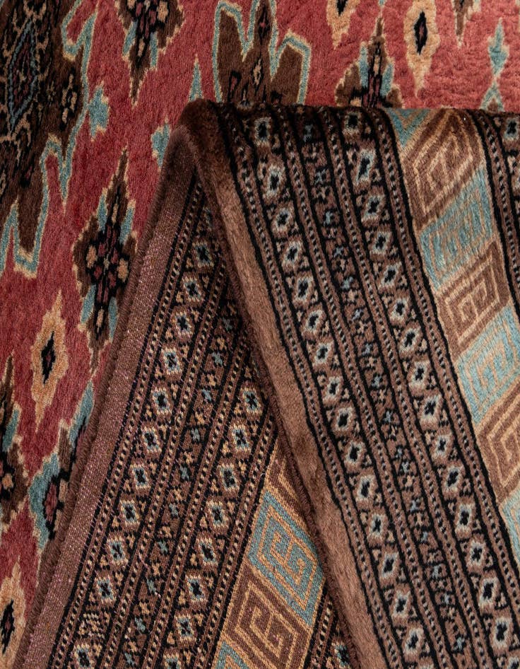 Detail image of 4' 2 x 5' 9  Hand Knotted Bokhara Oriental Wool Rug