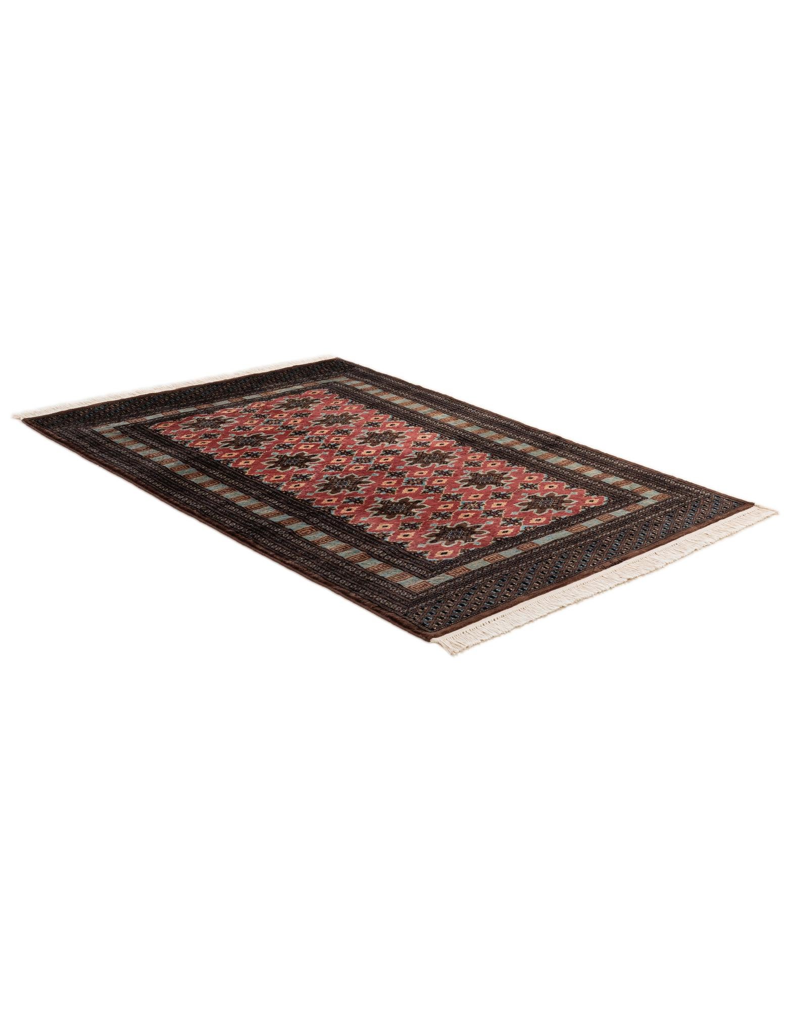 4' 2 x 5' 9 Hand Knotted Bokhara Oriental Wool Rug