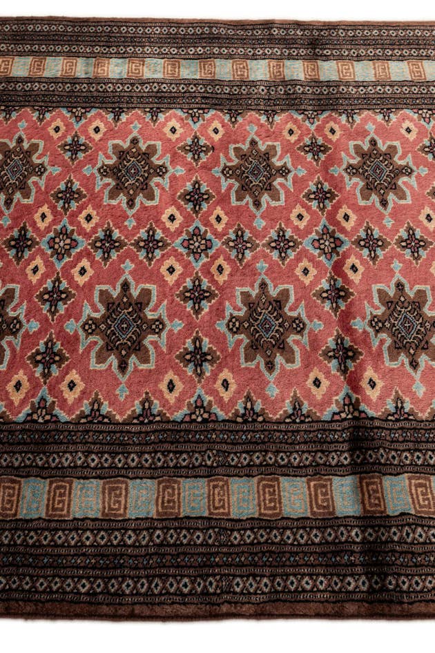 Detail image of 4' 2 x 5' 9 Hand Knotted Bokhara Oriental Wool Rug
