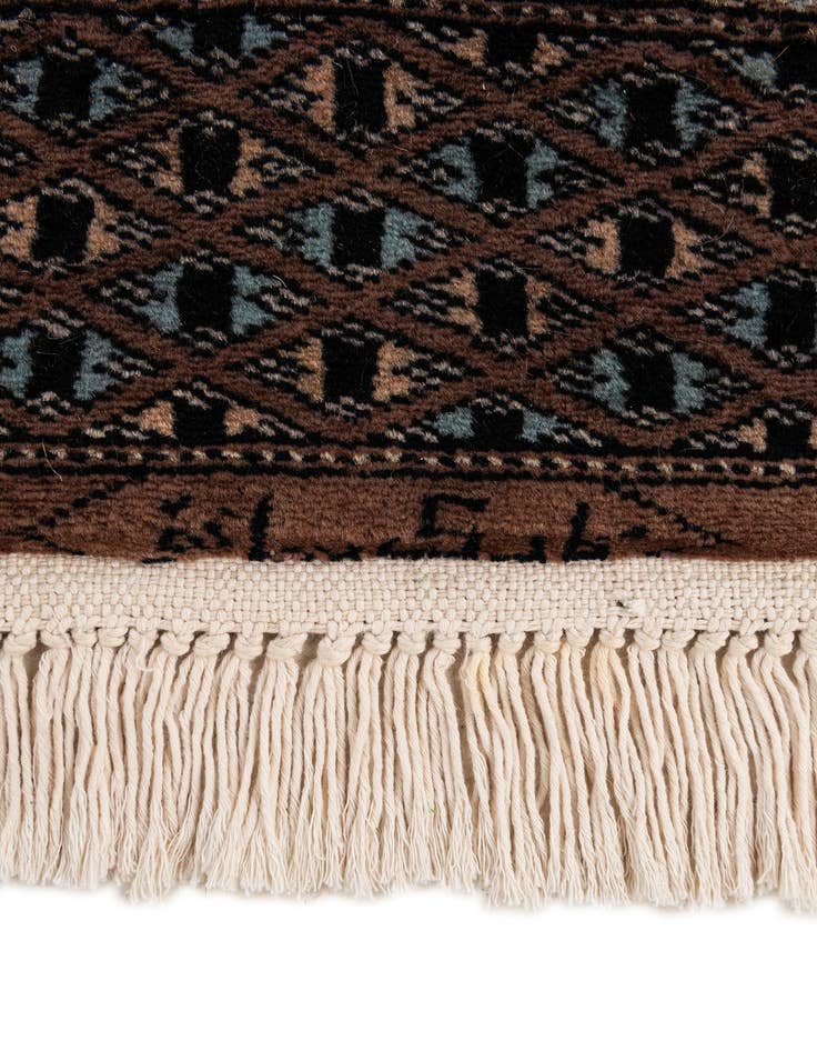 Detail image of 4' 2 x 5' 9  Hand Knotted Bokhara Oriental Wool Rug