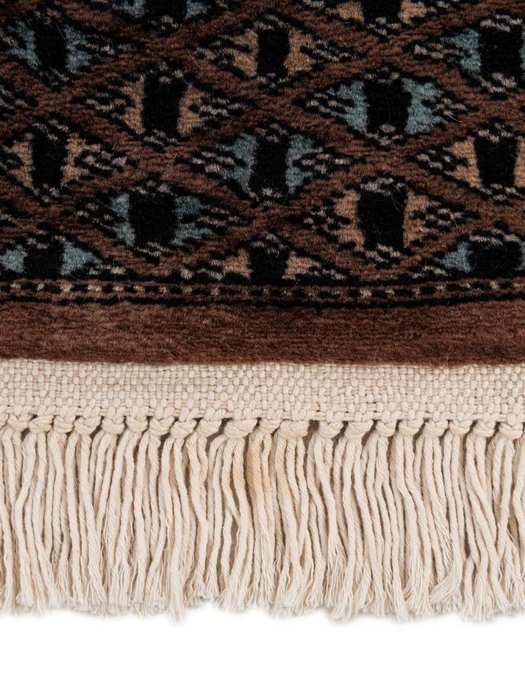 Detail image of 4' 2 x 5' 9  Hand Knotted Bokhara Oriental Wool Rug