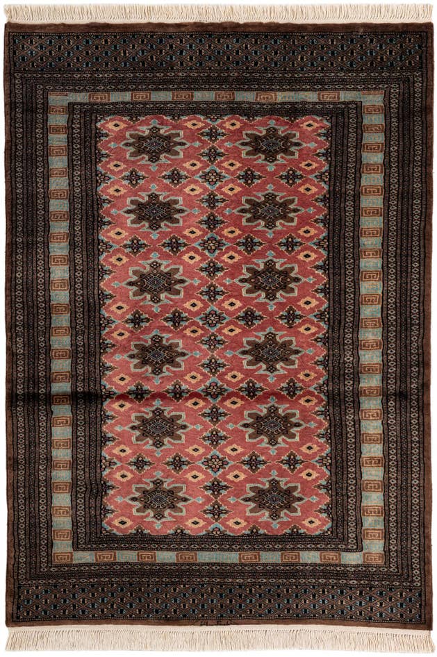 Detail image of 4' 2 x 5' 9 Hand Knotted Bokhara Oriental Wool Rug