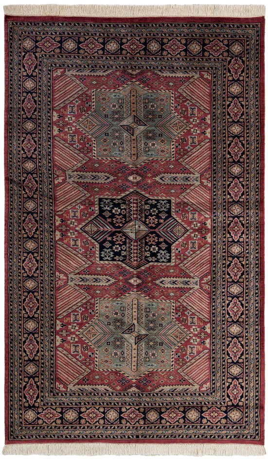 Detail image of 5' 3 x 8' 6 Hand Knotted Bokhara Oriental Wool Rug