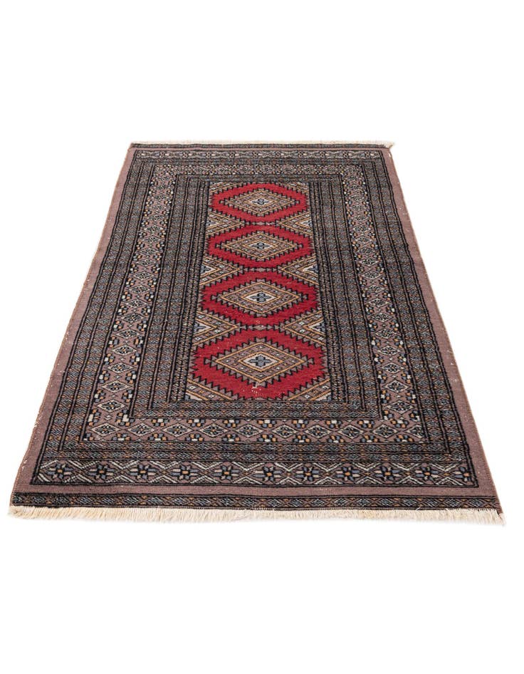 Detail image of 2' 7 x 4' 3  Hand Knotted Bokhara Oriental Wool Rug