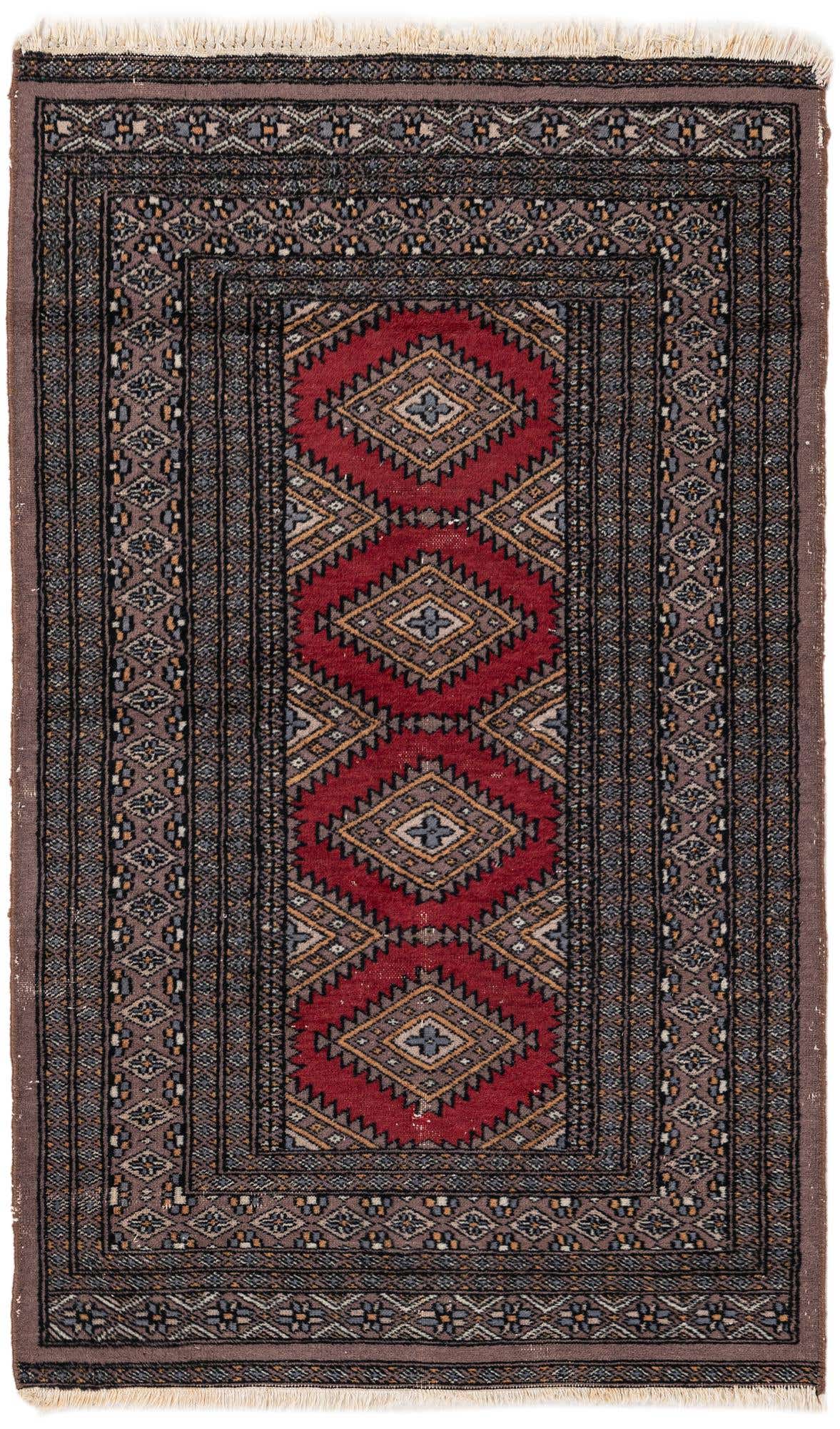 2' 7 x 4' 3 Hand Knotted Bokhara Oriental Wool Rug