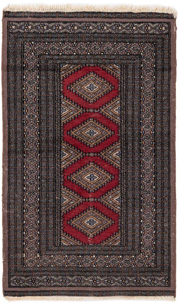 2' 7 x 4' 3 Hand Knotted Bokhara Oriental Wool Rug