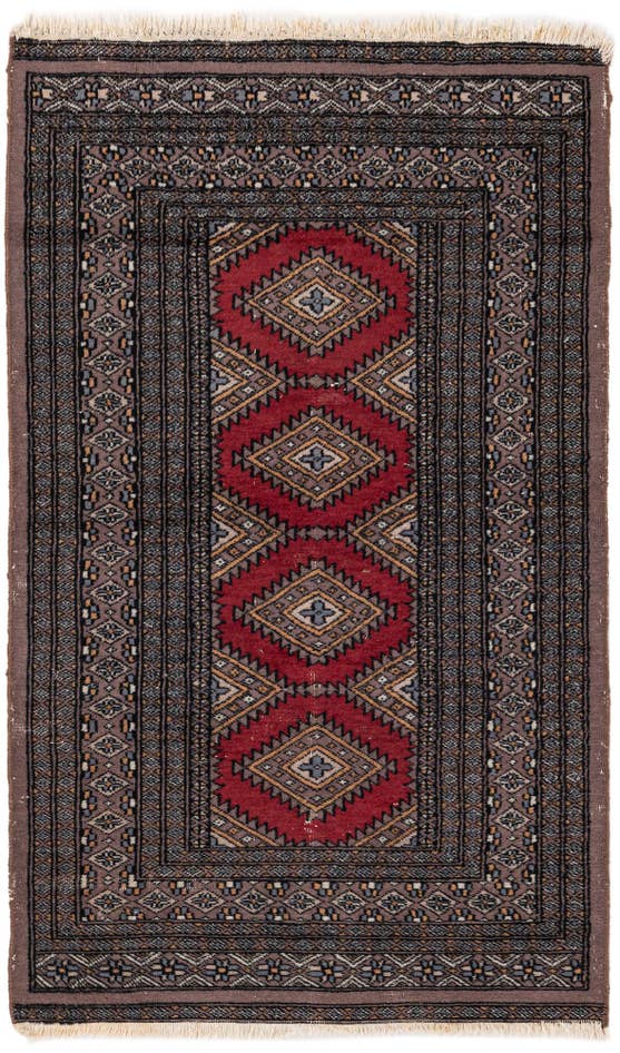 Detail image of 2' 7 x 4' 3 Hand Knotted Bokhara Oriental Wool Rug