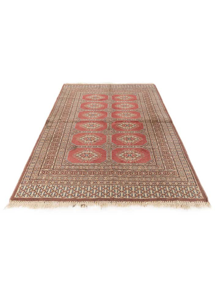 3' 4 x 4' 11 Hand Knotted Bokhara Oriental Wool Rug