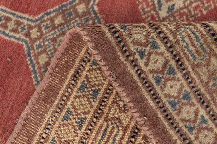 3' 4 x 4' 11 Hand Knotted Bokhara Oriental Wool Rug