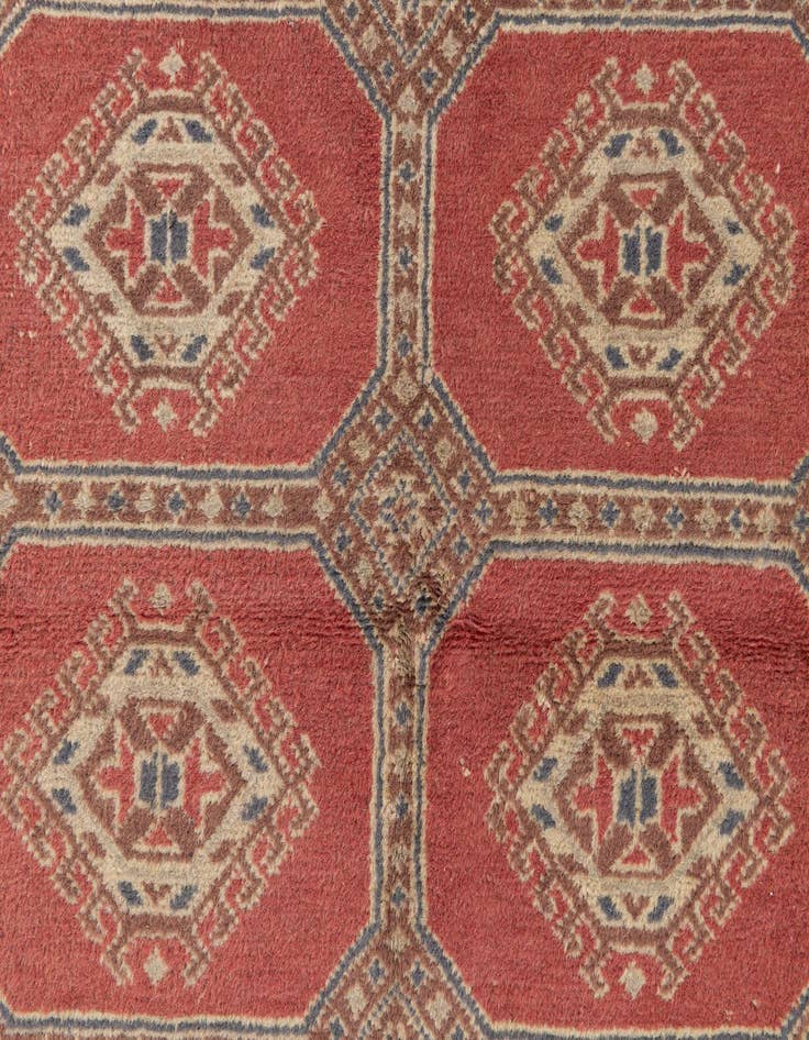 Detail image of 3' 4 x 4' 11  Hand Knotted Bokhara Oriental Wool Rug