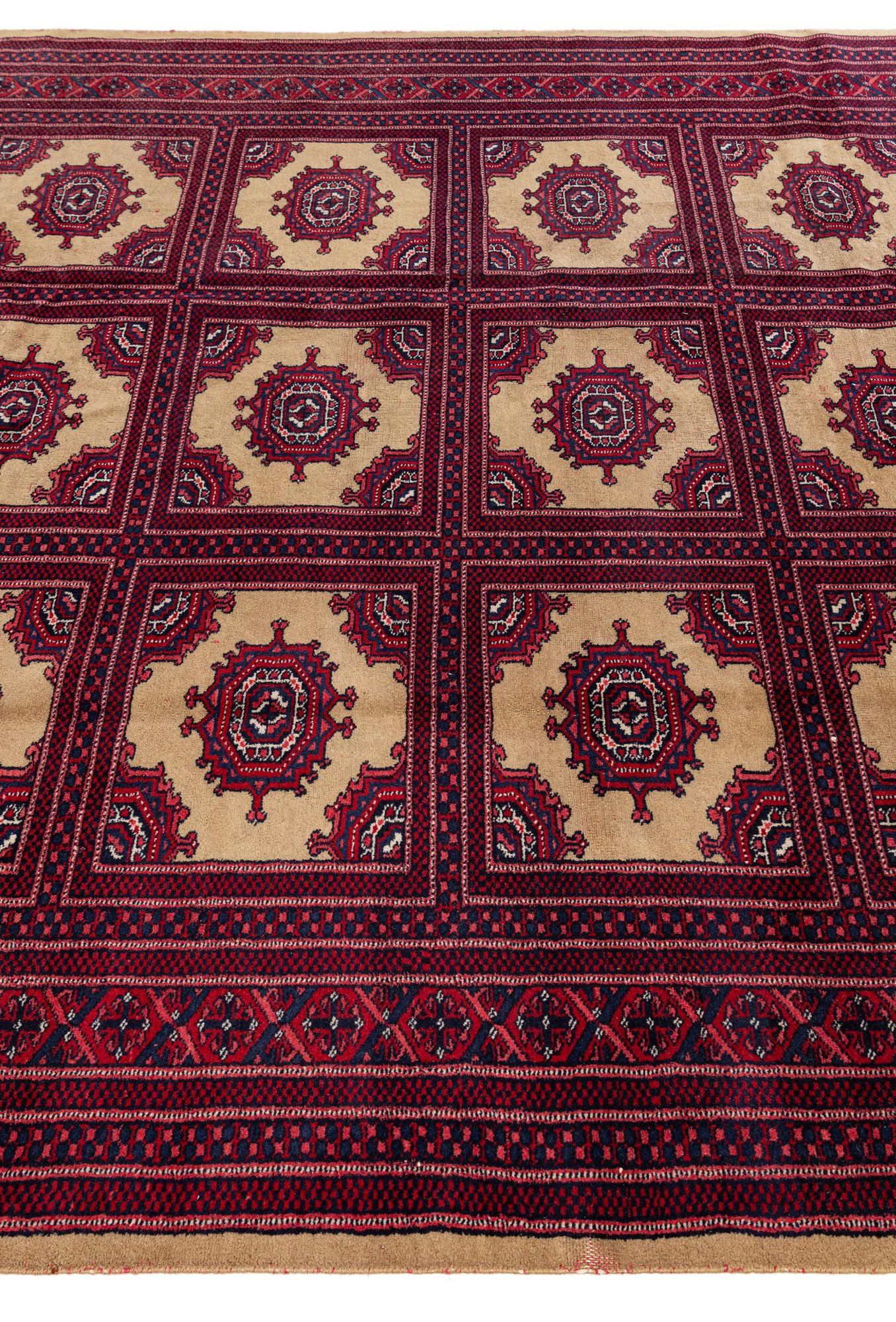6' 10 x 10' 8 Hand Knotted Bokhara Oriental Wool Rug