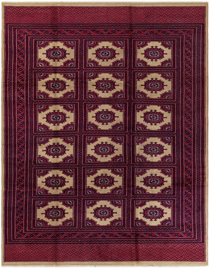 Detail image of 6' 10 x 10' 8 Hand Knotted Bokhara Oriental Wool Rug