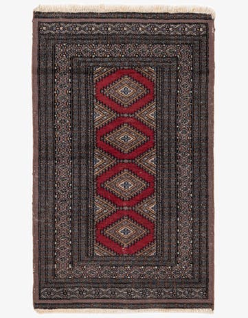 2' 7 x 4' 3 Hand Knotted Bokhara Oriental Wool Rug