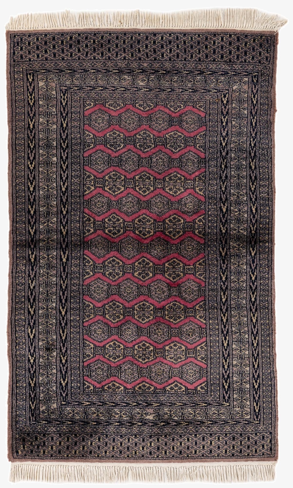  3' x 4' 11  Hand Knotted Bokhara Oriental Wool Rug