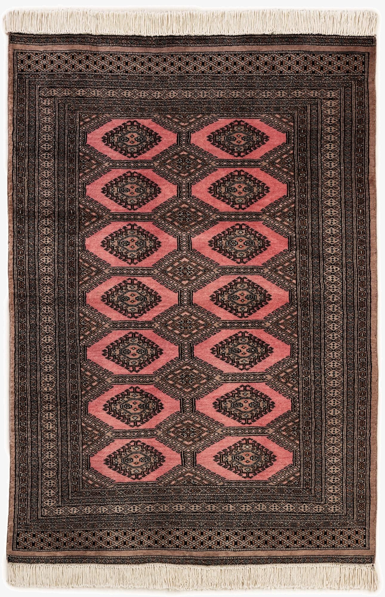 4' 2 x 6' 1  Hand Knotted Bokhara Oriental Wool Rug