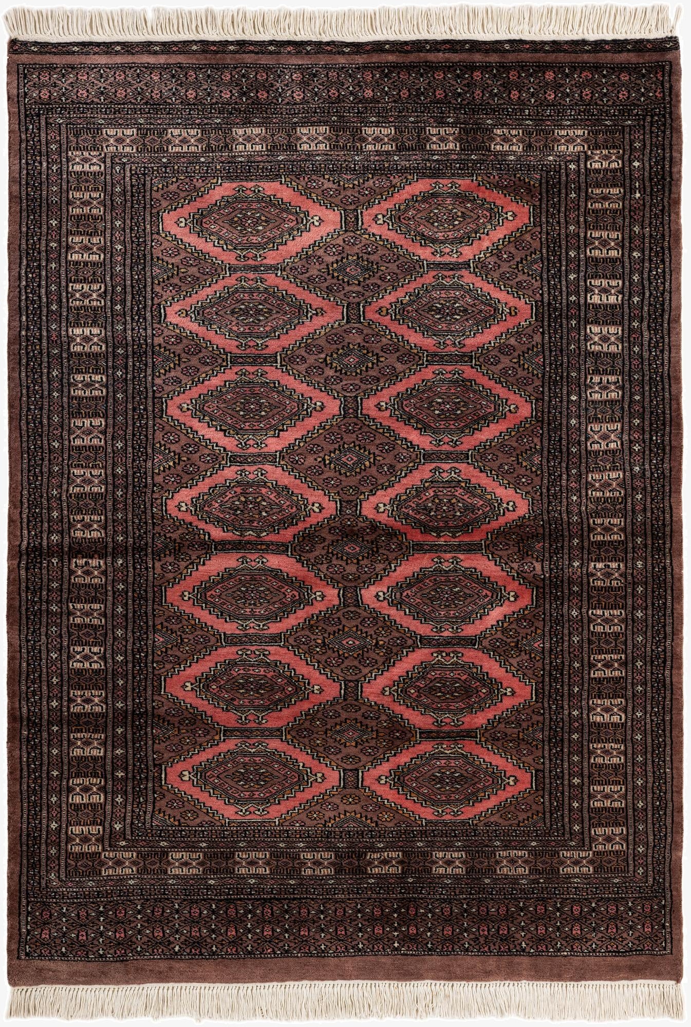 4' 2 x 5' 9  Hand Knotted Bokhara Oriental Wool Rug