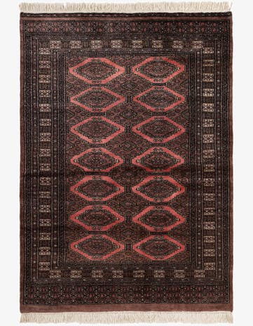 4' 2 x 5' 9 Hand Knotted Bokhara Oriental Wool Rug