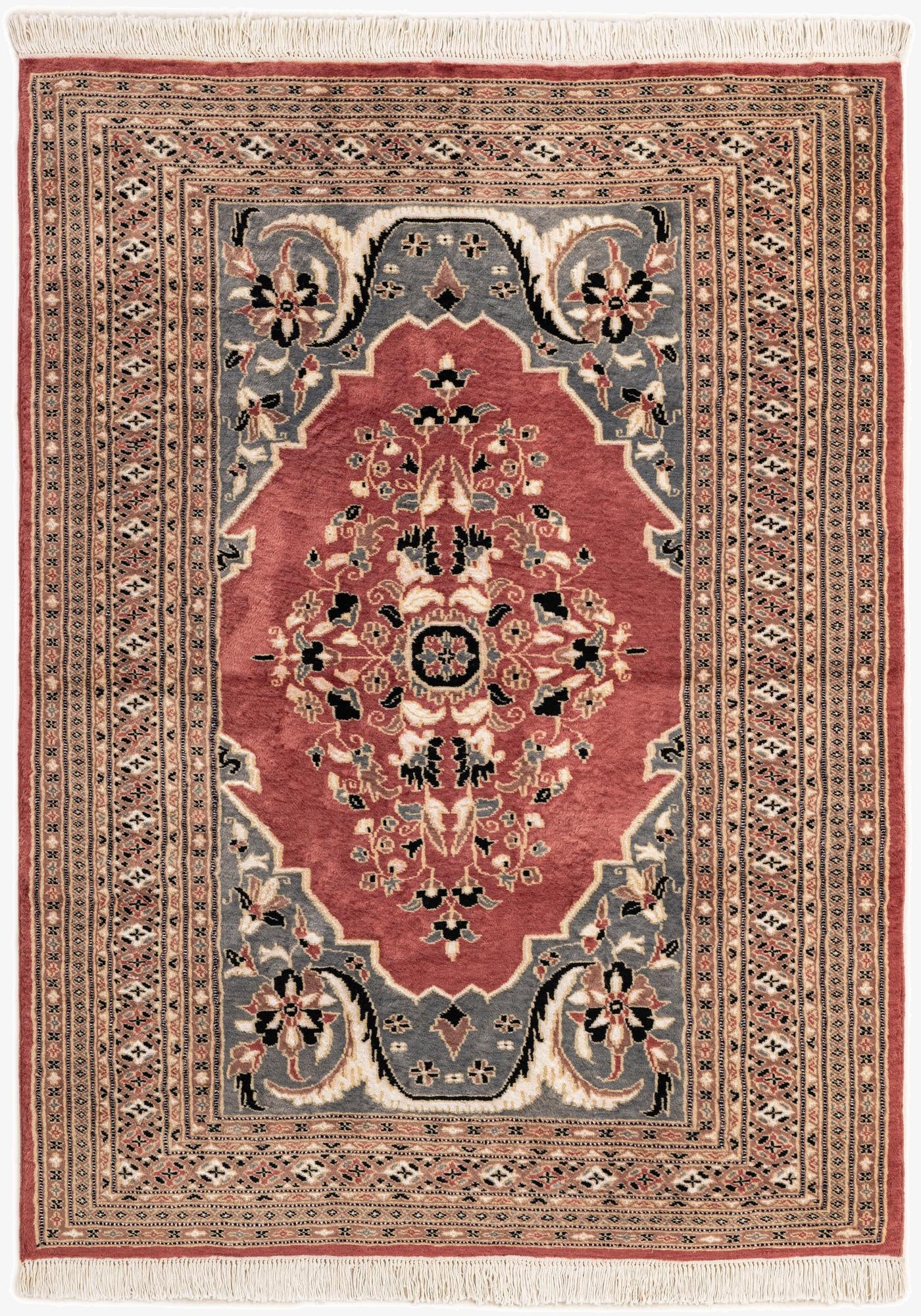 4' 2 x 5' 9  Hand Knotted Bokhara Oriental Rug