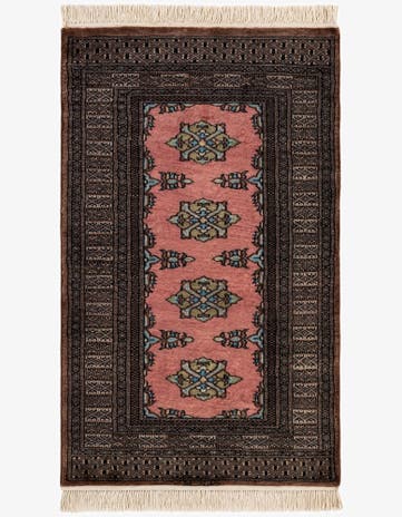2' 6 x 4' 2 Hand Knotted Bokhara Oriental Wool Rug