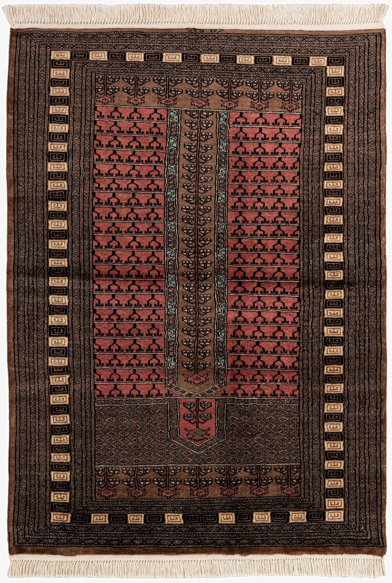 4' 3 x 5' 11  Hand Knotted Bokhara Oriental Wool Rug
