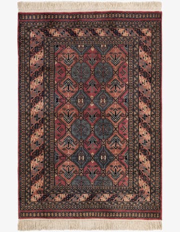4' 3 x 5' 11 Hand Knotted Bokhara Oriental Wool Rug