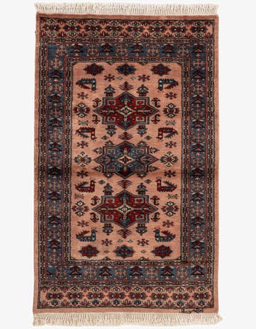 3' 2 x 5' 2 Hand Knotted Bokhara Oriental Wool Rug