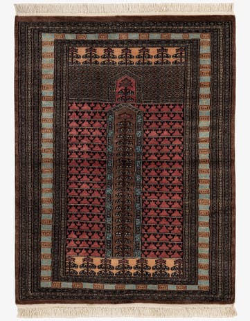 4' 3 x 5' 8 Hand Knotted Bokhara Oriental Wool Rug