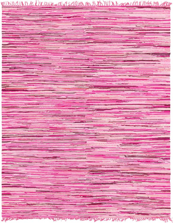Detail image of 8' x 10' Hand Woven Chindi Cotton Rug