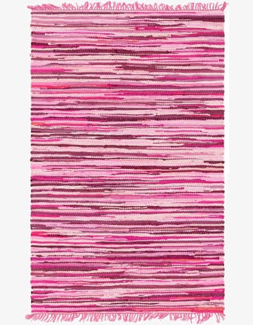 Pink Hand Woven Chindi Cotton Rug