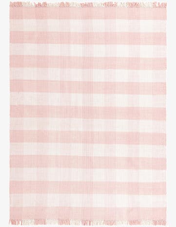 9' x 12' Easy-Clean Eco Plaid Washable Indoor / Outdoor Rug