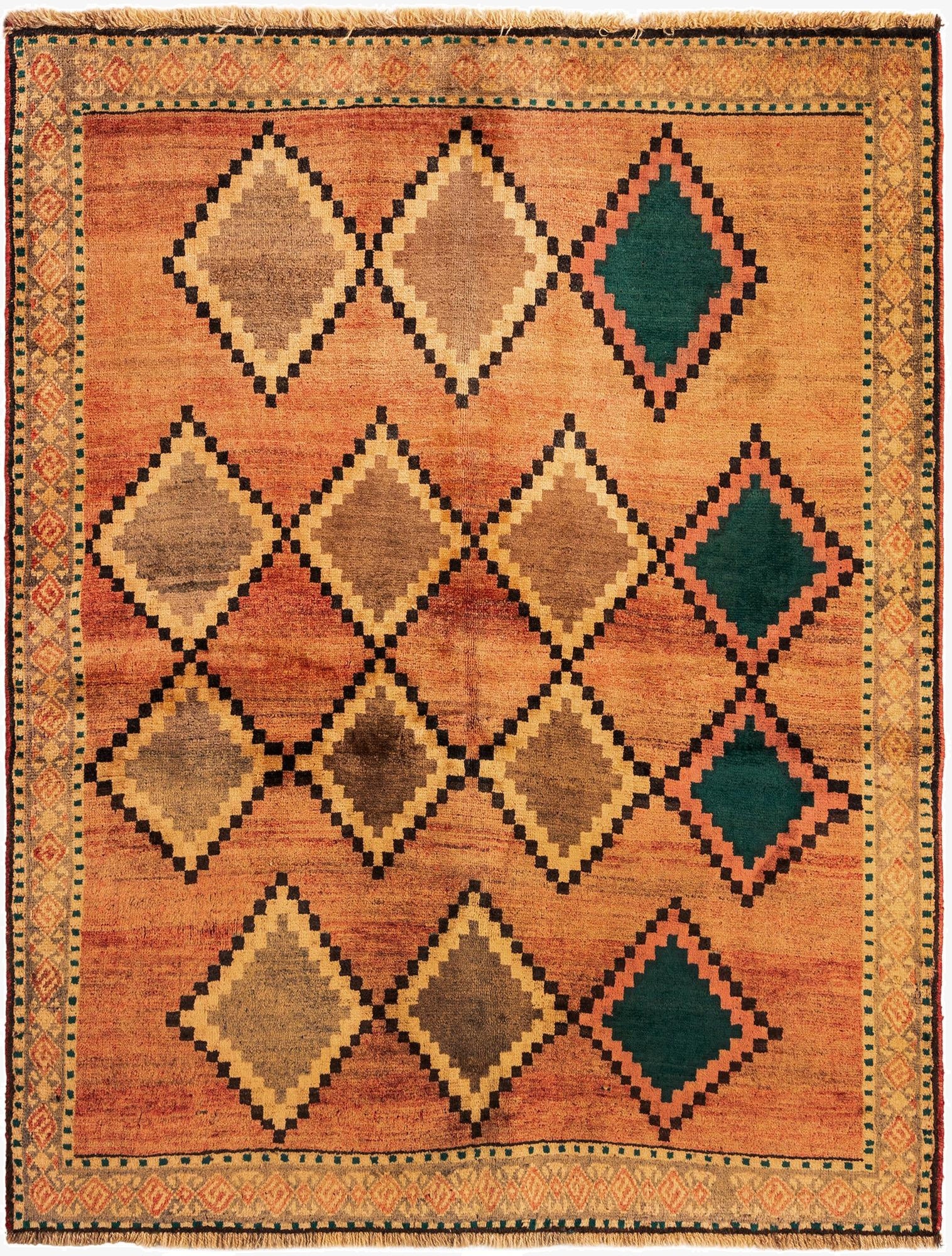 4' 11 x 6' 6 Gabbeh Wool Rug