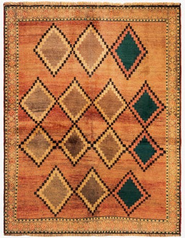 4' 11 x 6' 6 Gabbeh Wool Rug