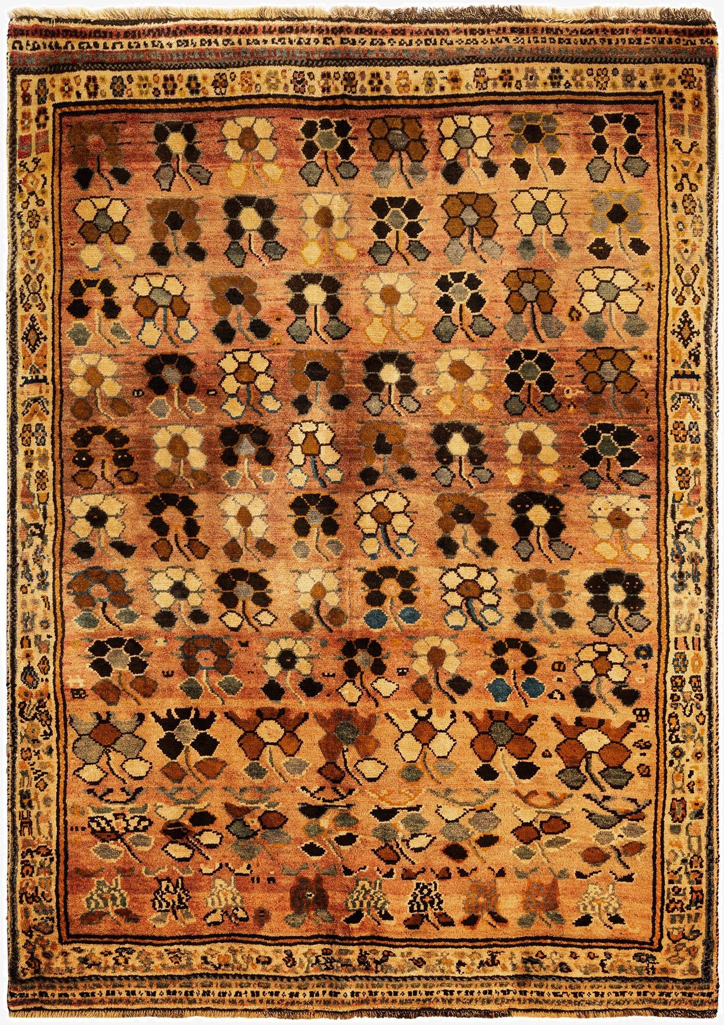 4' 11 x 7' 3 Gabbeh Wool Rug