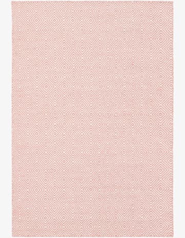 Pink Hand Woven Geo Trellis Flatweave Rug