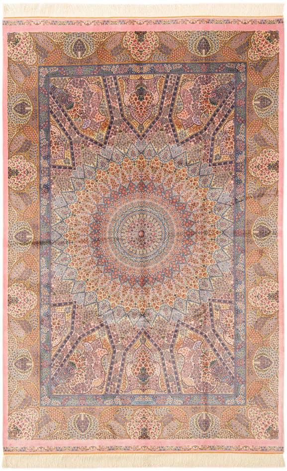 Detail image of 4' 9 x 7' 6 Ghom Design Rug