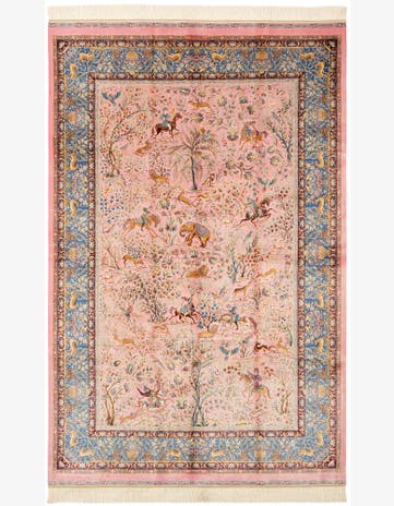4' 9 x 7' 6 Ghom Design Rug