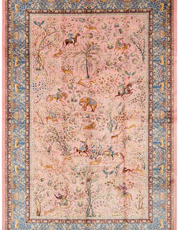 4' 9 x 7' 6 Ghom Design Rug