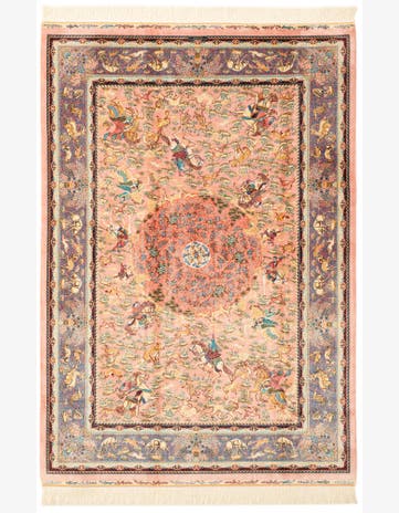 4' 4 x 6' 4 Ghom Design Rug