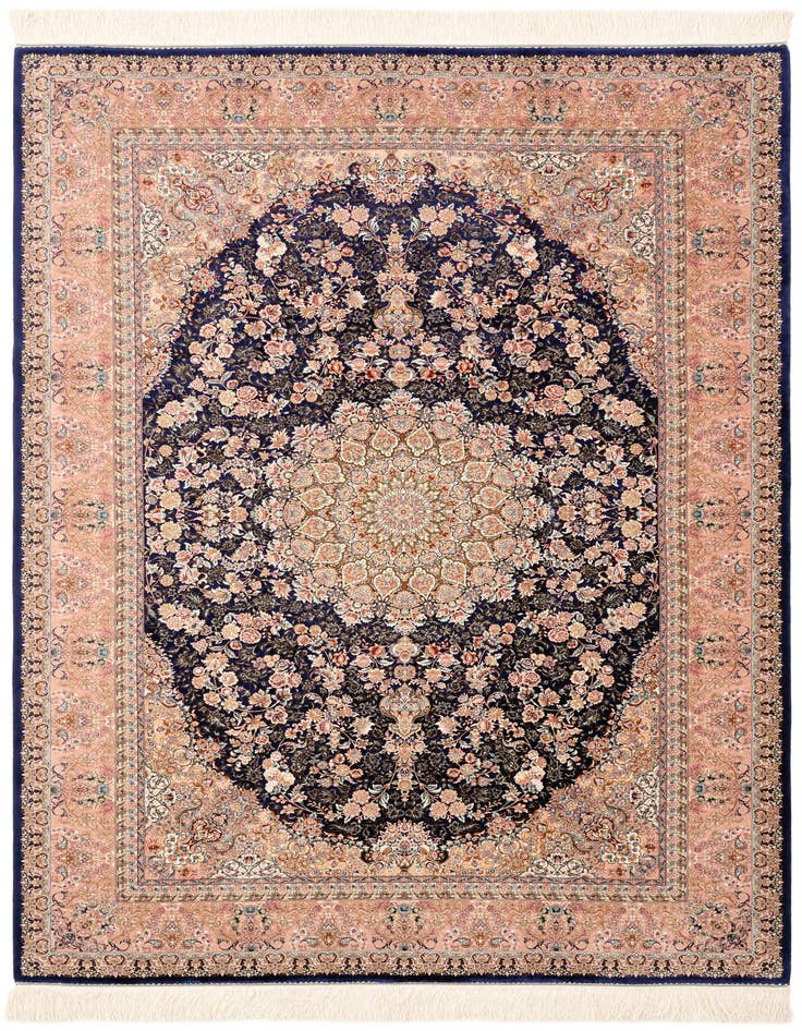 Detail image of 4' 9 x 7' 3 Ghom Design Rug