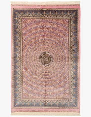 4' 9 x 7' 5 Ghom Design Rug