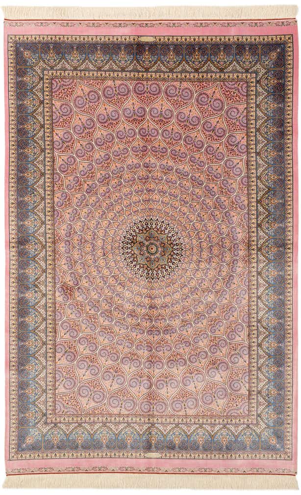 4' 9 x 7' 5 Ghom Design Rug