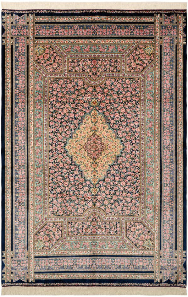 Detail image of 6' 5 x 9' 7 Ghom Design Rug