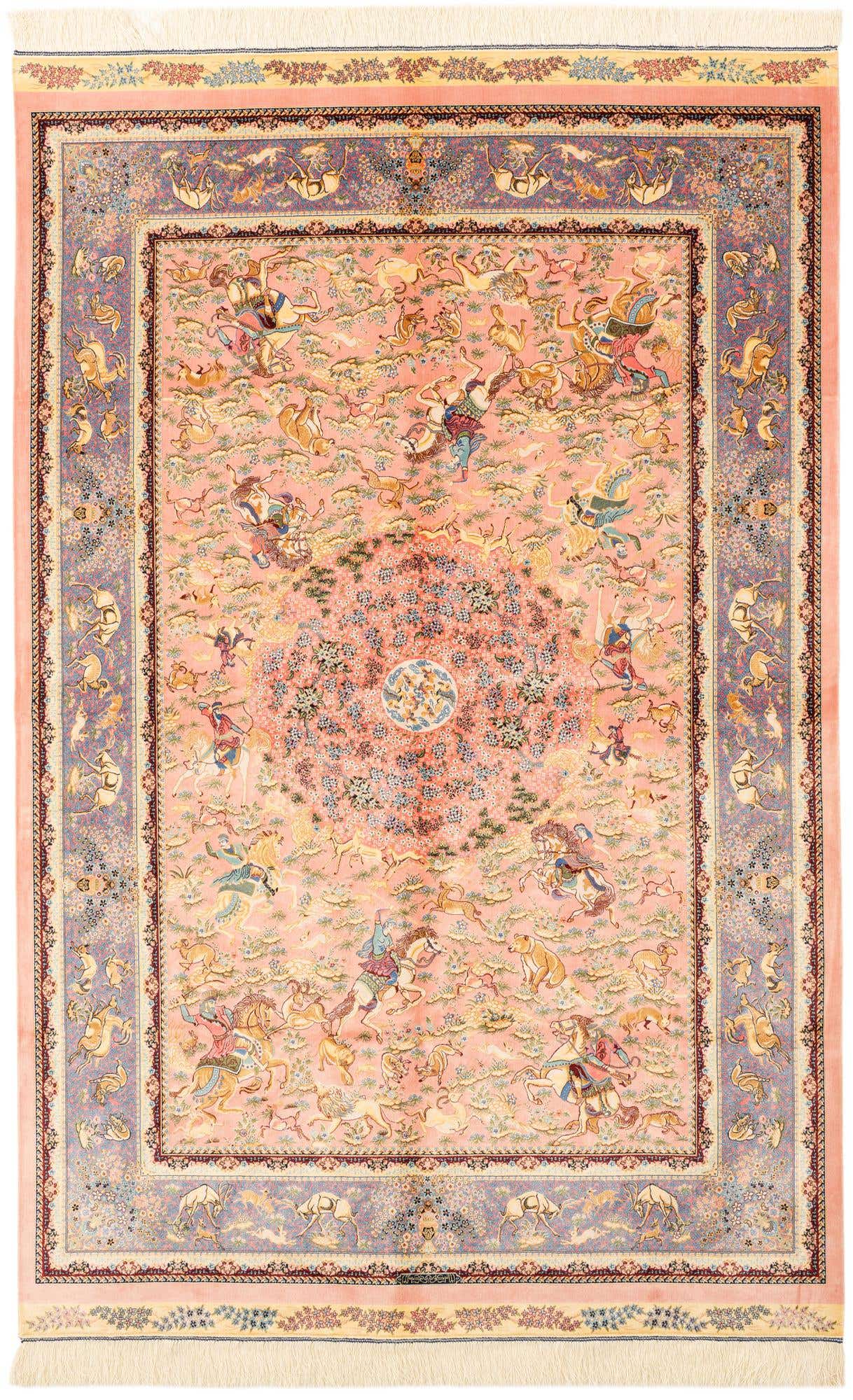 4' 9 x 7' 5 Ghom Design Rug