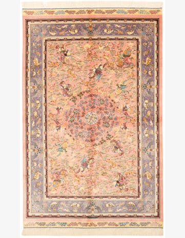 4' 9 x 7' 5 Ghom Design Rug