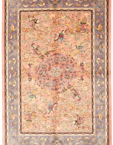 4' 9 x 7' 5 Ghom Design Rug