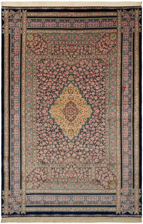 Detail image of 6' 6 x 9' 7 Ghom Design Rug