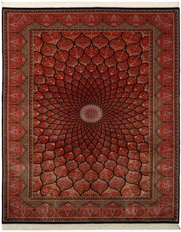 6' 5 x 9' 11 Ghom Design Rug